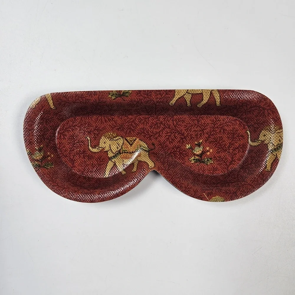 Red Sunglass Glasses Trinket Tray Red Elephant Gold Pattern Catchall‎ Home Decor